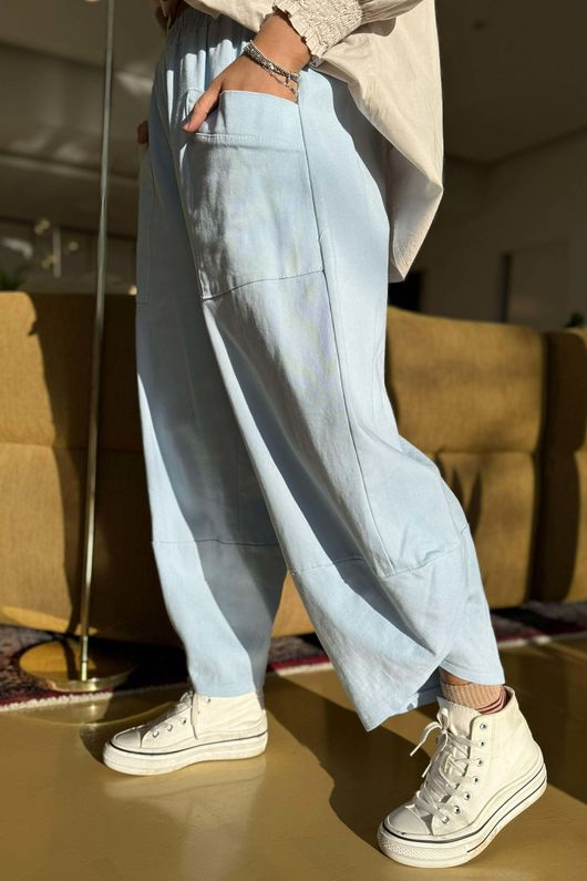 Gaberdine Shelby Barrel Pant Denim